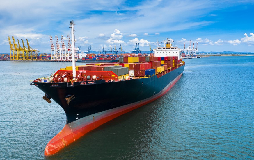Shipping vessel waiting at port