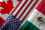 Canadian, US and Mexican flag composite
