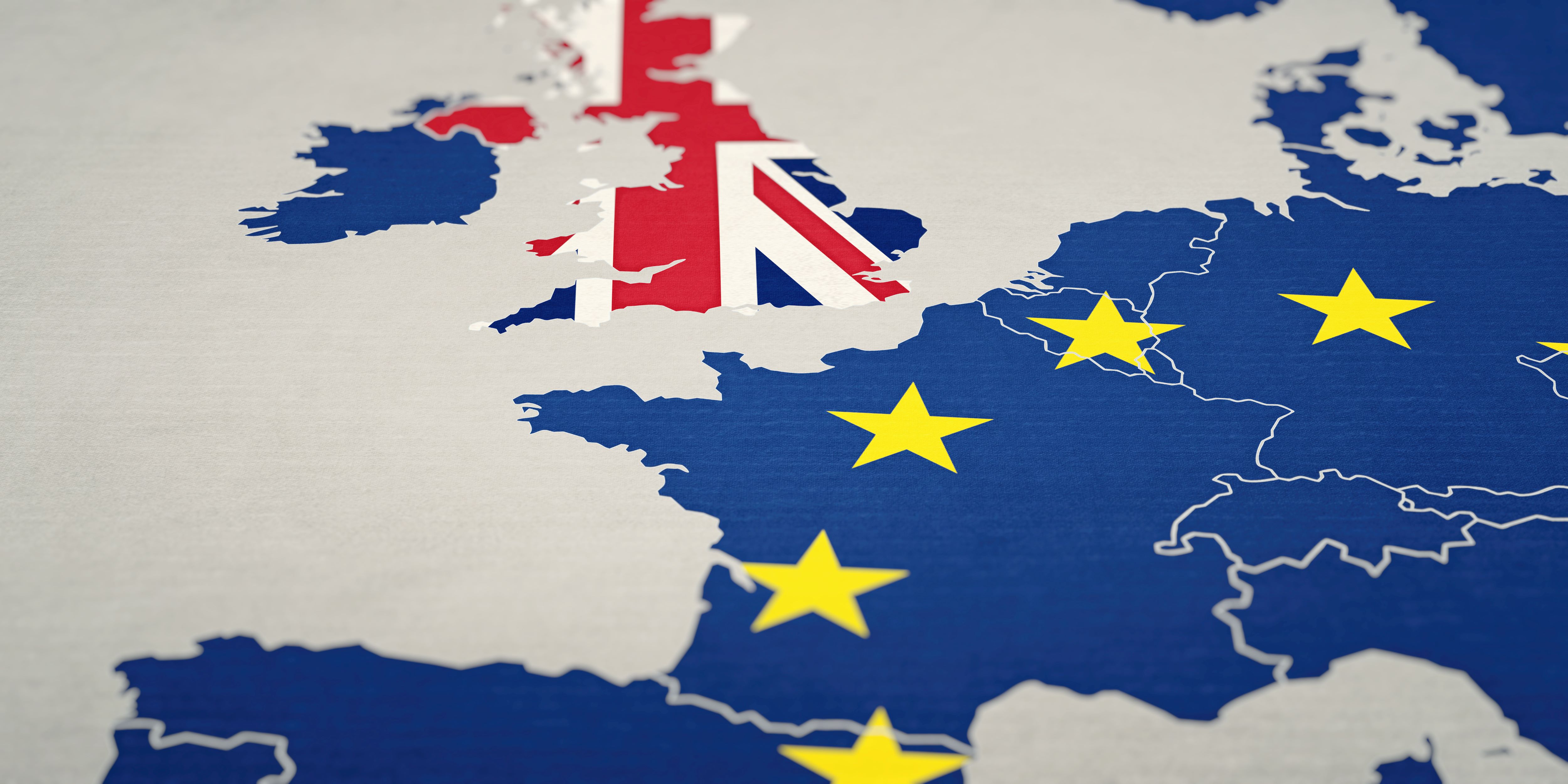Map of UK and EU