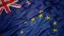 Australia and EU flags lying next to one another